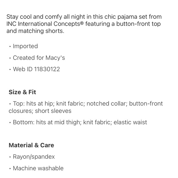 NWT!! INC women’s pajamas size medium - Picture 2 of 9